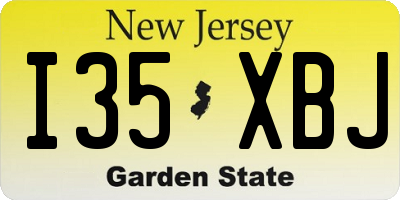 NJ license plate I35XBJ