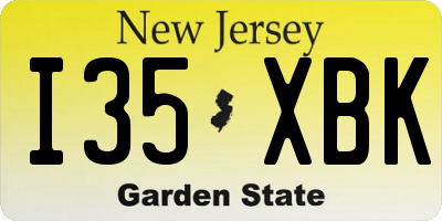 NJ license plate I35XBK