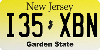 NJ license plate I35XBN