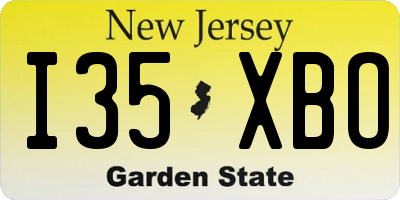 NJ license plate I35XBO