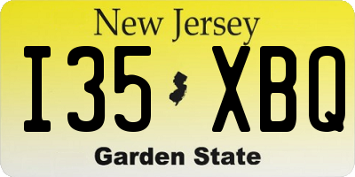 NJ license plate I35XBQ
