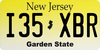NJ license plate I35XBR