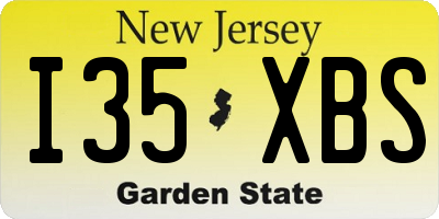 NJ license plate I35XBS