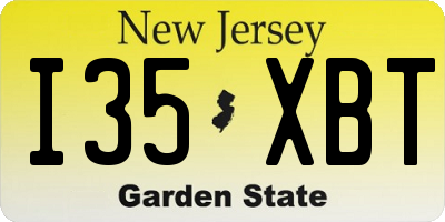 NJ license plate I35XBT