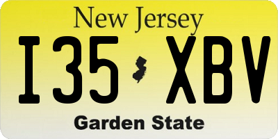 NJ license plate I35XBV