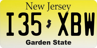 NJ license plate I35XBW