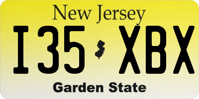 NJ license plate I35XBX