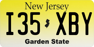 NJ license plate I35XBY