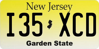 NJ license plate I35XCD