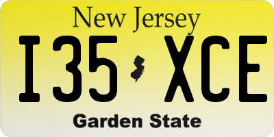 NJ license plate I35XCE