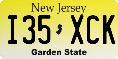 NJ license plate I35XCK