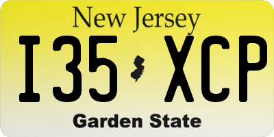 NJ license plate I35XCP