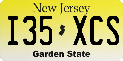 NJ license plate I35XCS