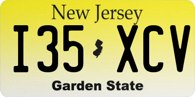NJ license plate I35XCV