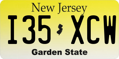 NJ license plate I35XCW