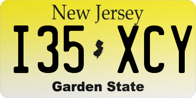 NJ license plate I35XCY