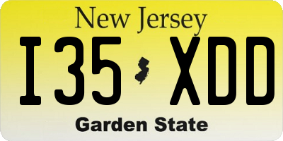NJ license plate I35XDD