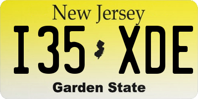 NJ license plate I35XDE