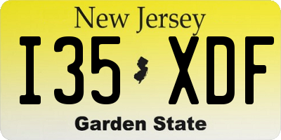 NJ license plate I35XDF