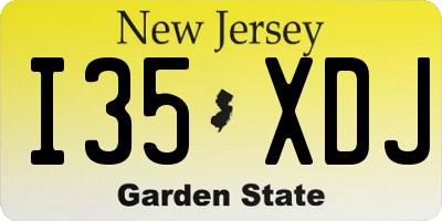 NJ license plate I35XDJ