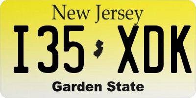 NJ license plate I35XDK