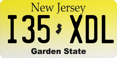 NJ license plate I35XDL