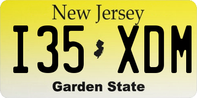 NJ license plate I35XDM
