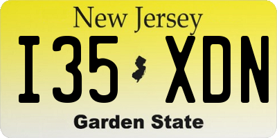 NJ license plate I35XDN