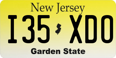 NJ license plate I35XDO