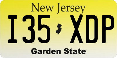 NJ license plate I35XDP