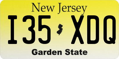 NJ license plate I35XDQ