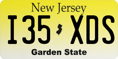 NJ license plate I35XDS
