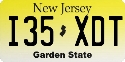 NJ license plate I35XDT