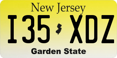 NJ license plate I35XDZ