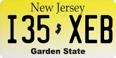 NJ license plate I35XEB