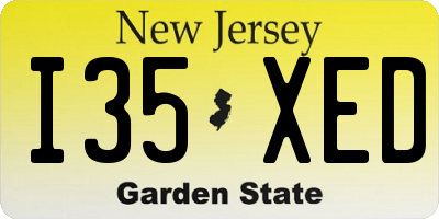NJ license plate I35XED