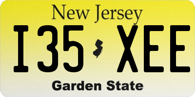NJ license plate I35XEE