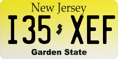 NJ license plate I35XEF