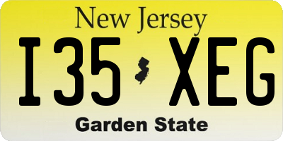 NJ license plate I35XEG