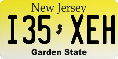 NJ license plate I35XEH