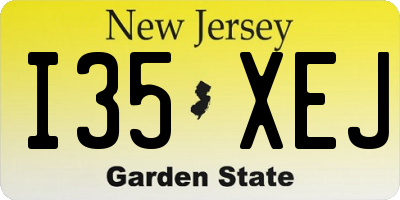 NJ license plate I35XEJ