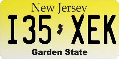 NJ license plate I35XEK