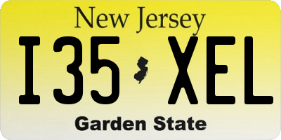 NJ license plate I35XEL