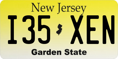 NJ license plate I35XEN