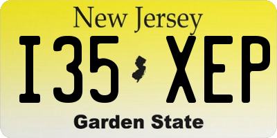 NJ license plate I35XEP