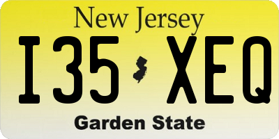 NJ license plate I35XEQ