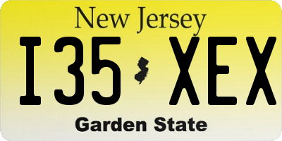NJ license plate I35XEX