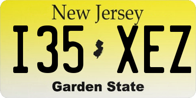 NJ license plate I35XEZ