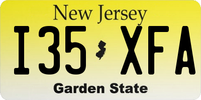NJ license plate I35XFA