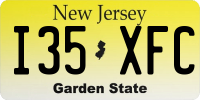 NJ license plate I35XFC